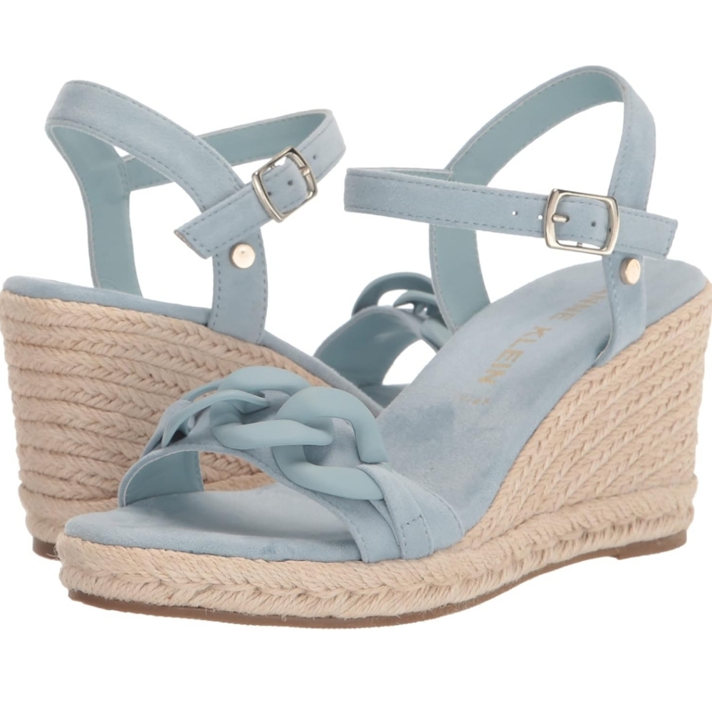 Anne Klein Blue Marina Wedge Sandals
